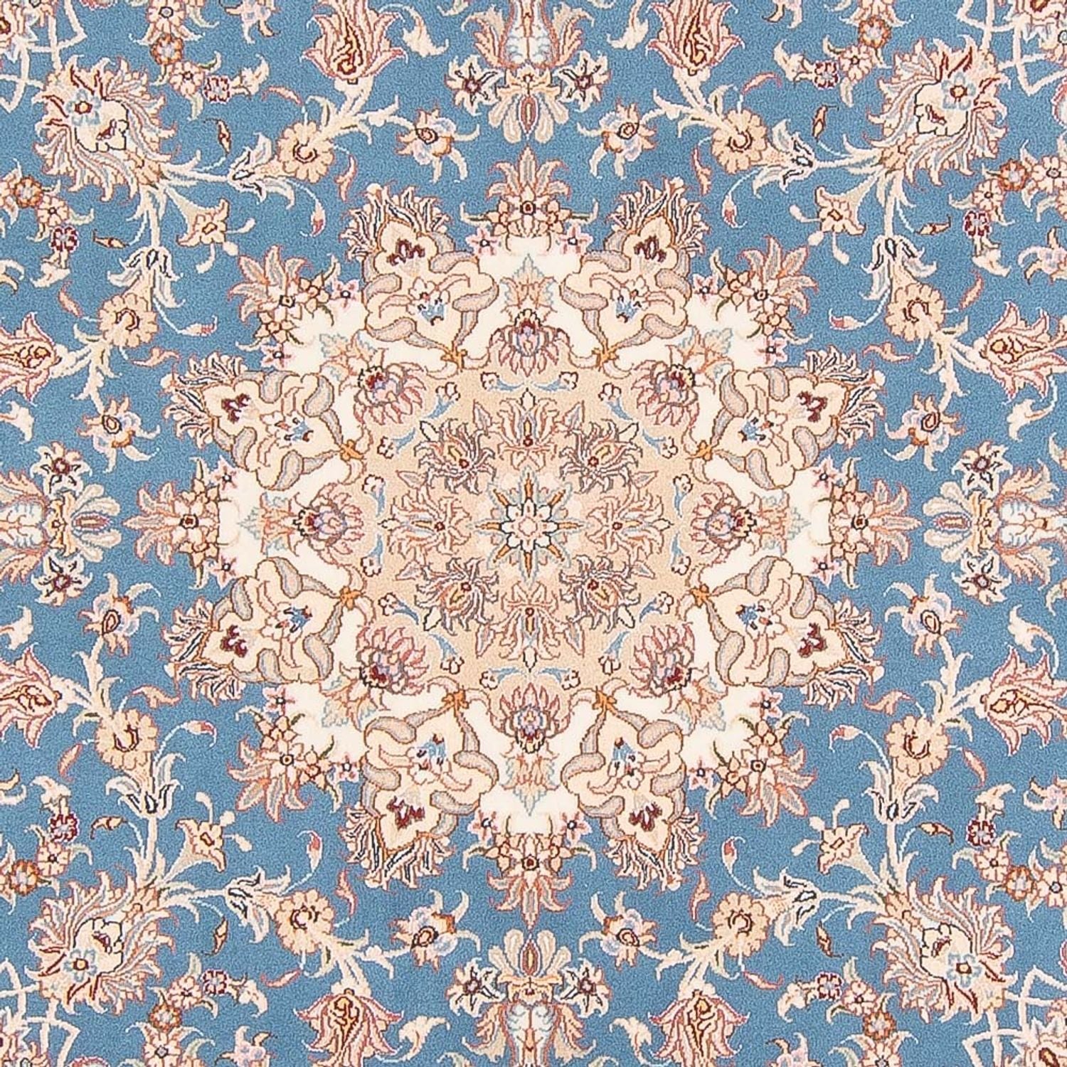 Tapis persan - Tabriz - Royal ronde  - 200 x 200 cm - bleu clair