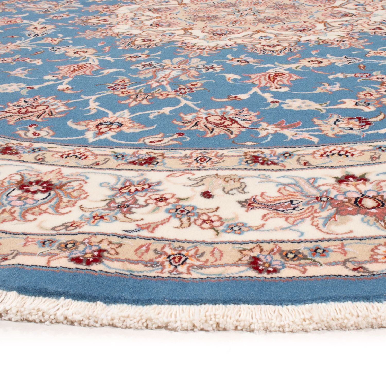 Tapis persan - Tabriz - Royal ronde  - 200 x 200 cm - bleu clair
