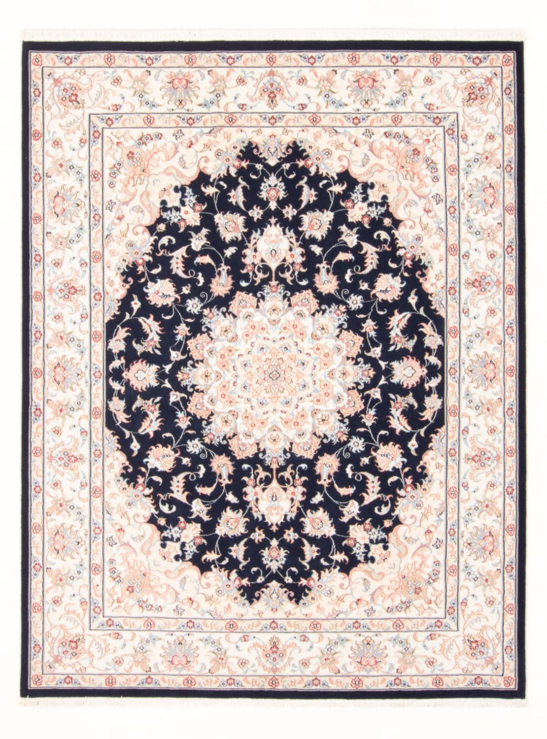 Tapis persan - Tabriz - Royal - 200 x 149 cm - bleu foncé