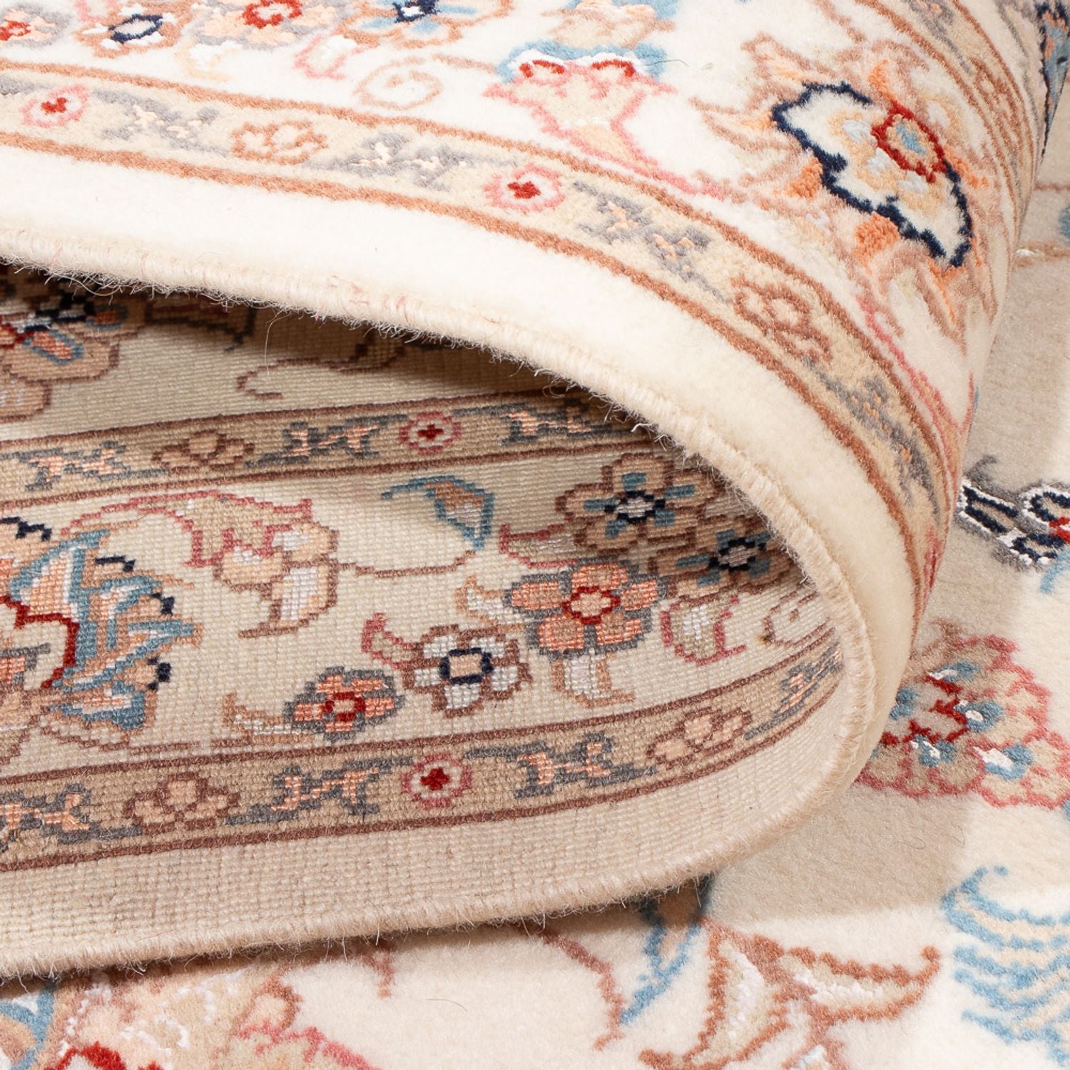 Tapis de couloir Tapis persan - Tabriz - Royal - 254 x 81 cm - crème