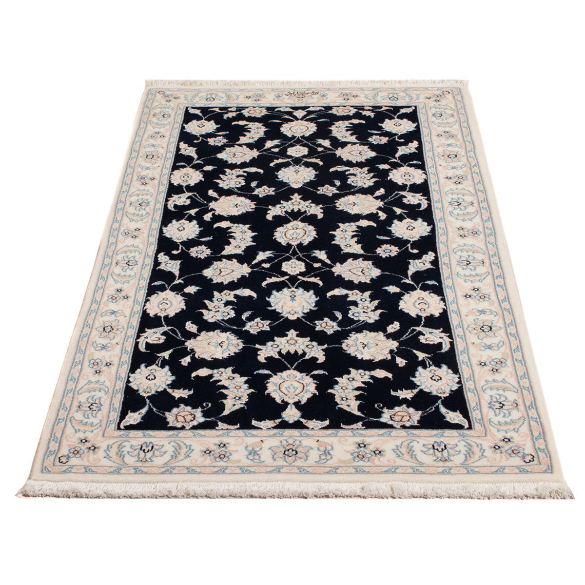 Tapis persan - Nain - Premium - 148 x 74 cm - bleu foncé
