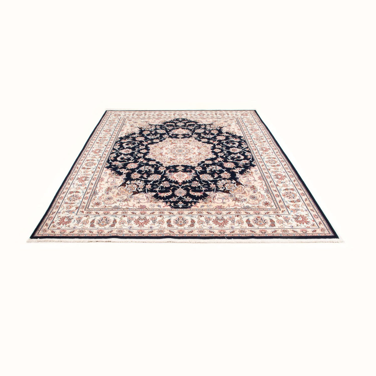 Tapis persan - Tabriz - Royal - 250 x 198 cm - bleu foncé