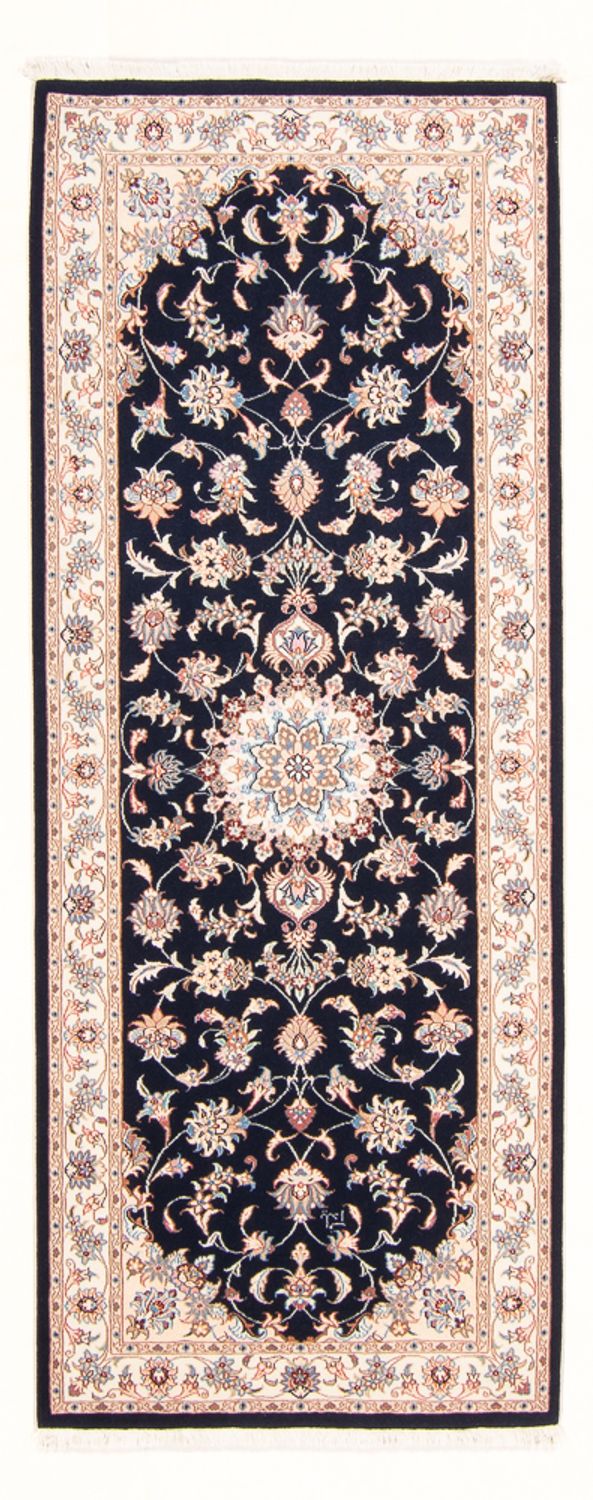 Tapis de couloir Tapis persan - Tabriz - Royal - 208 x 82 cm - bleu foncé