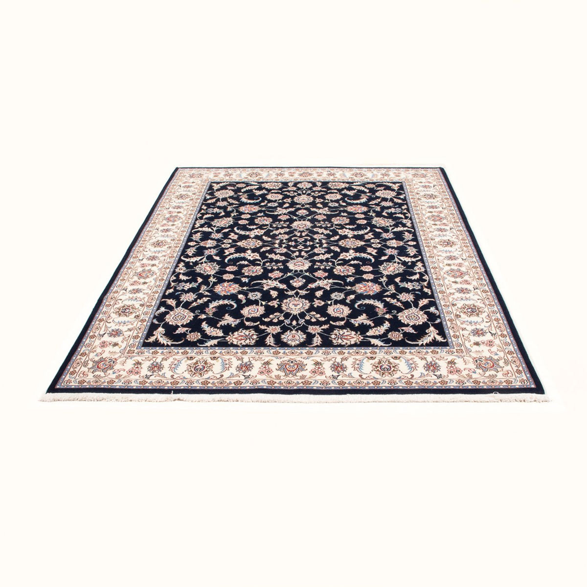 Tapis persan - Tabriz - Royal - 201 x 153 cm - bleu foncé