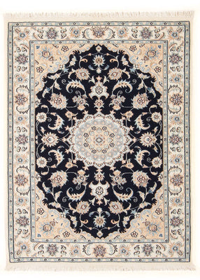Tapis persan - Nain - Premium - 132 x 74 cm - bleu foncé