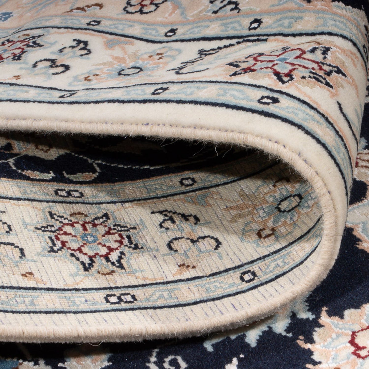 Tapis persan - Nain - Premium - 132 x 74 cm - bleu foncé