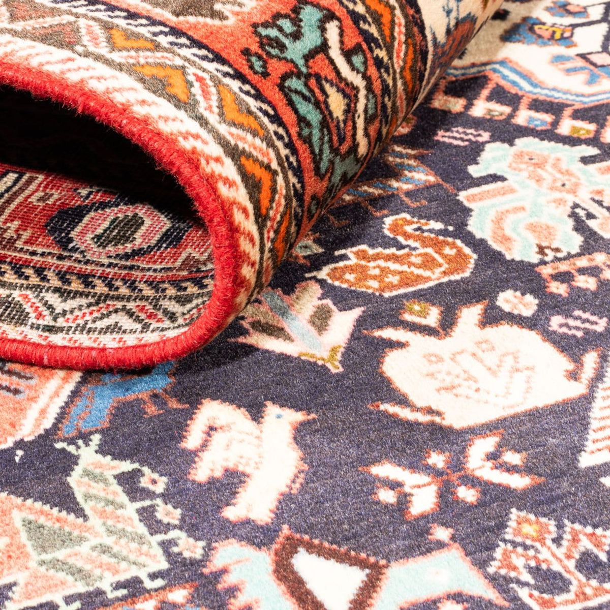 Tapis persan - Nomadic - 252 x 155 cm - bleu foncé