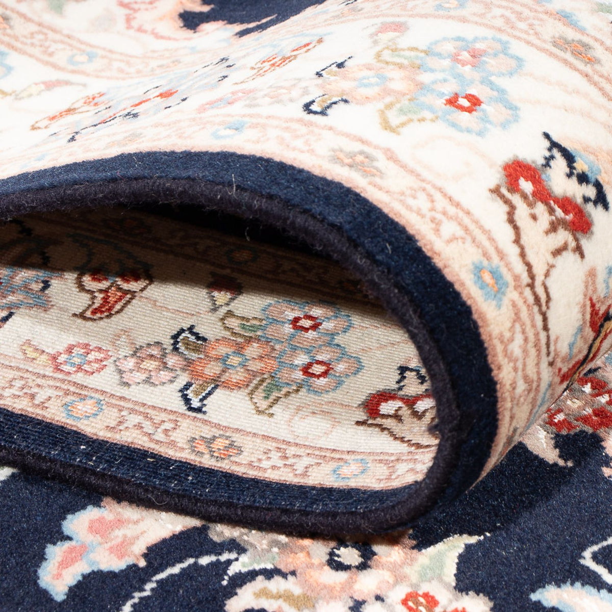 Tapis de couloir Tapis persan - Tabriz - Royal - 251 x 80 cm - bleu foncé