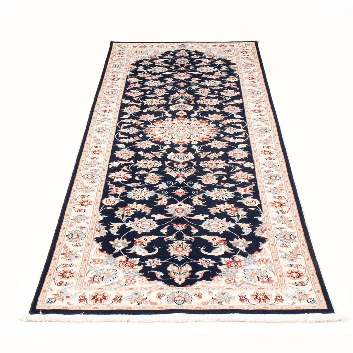 Tapis de couloir Tapis persan - Tabriz - Royal - 251 x 80 cm - bleu foncé