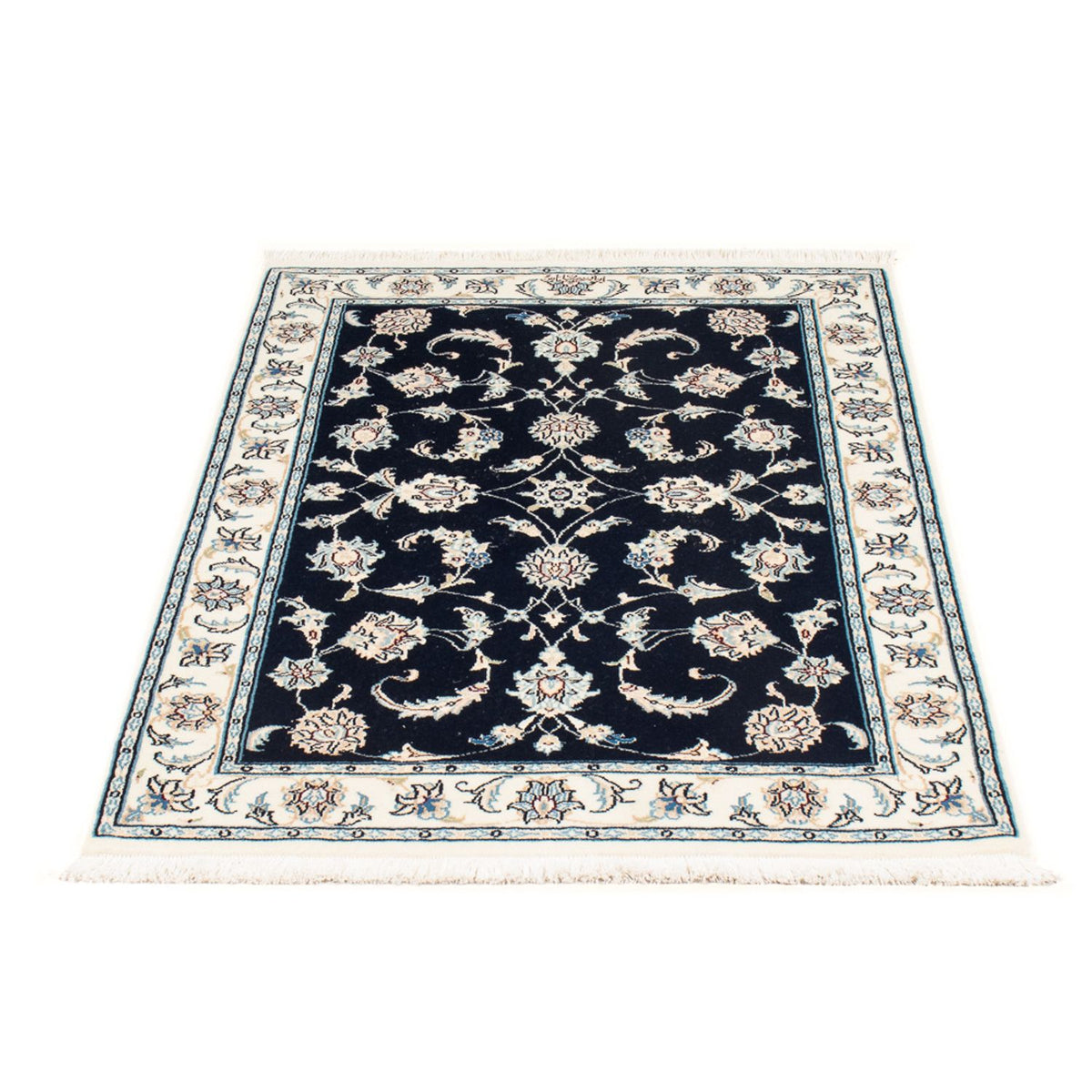 Tapis persan - Nain - Premium - 115 x 80 cm - bleu foncé