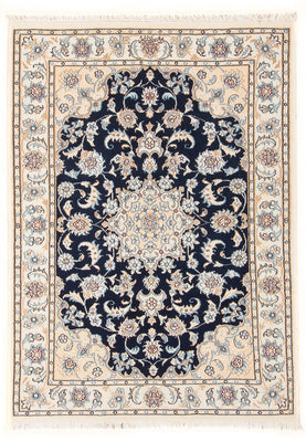 Tapis persan - Nain - Premium - 120 x 80 cm - bleu foncé