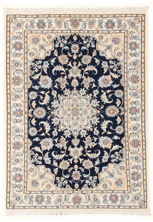Tapis persan - Nain - Premium - 120 x 80 cm - bleu foncé