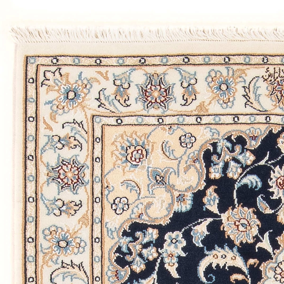 Tapis persan - Nain - Premium - 120 x 80 cm - bleu foncé