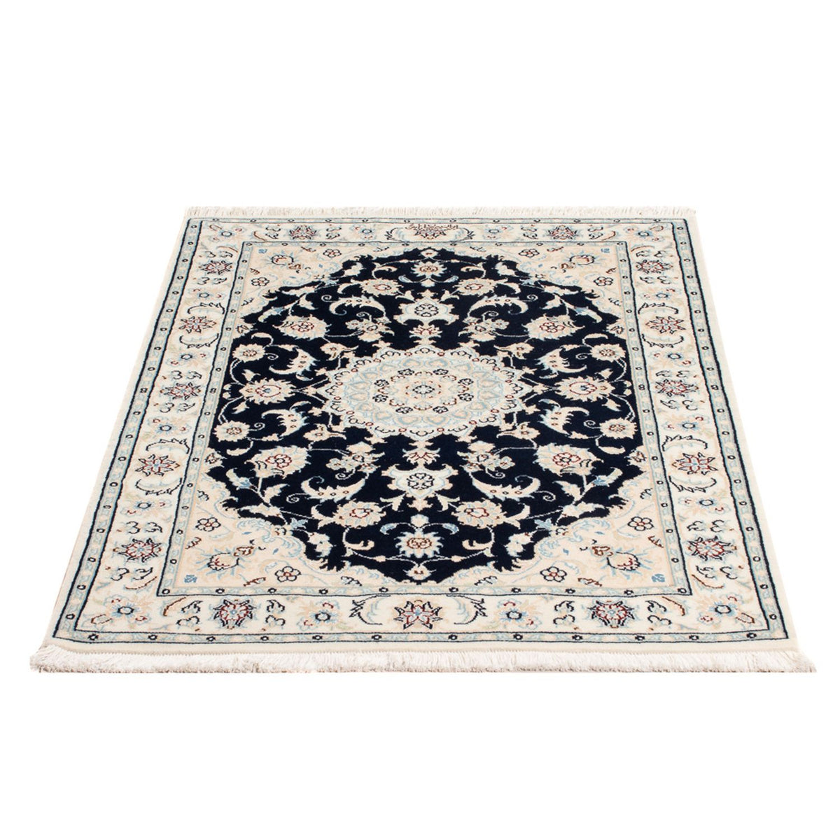 Tapis persan - Nain - Premium - 117 x 81 cm - bleu foncé