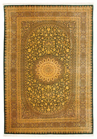 Tapis en soie - Ghom soie - Premium - 294 x 196 cm - vert olive