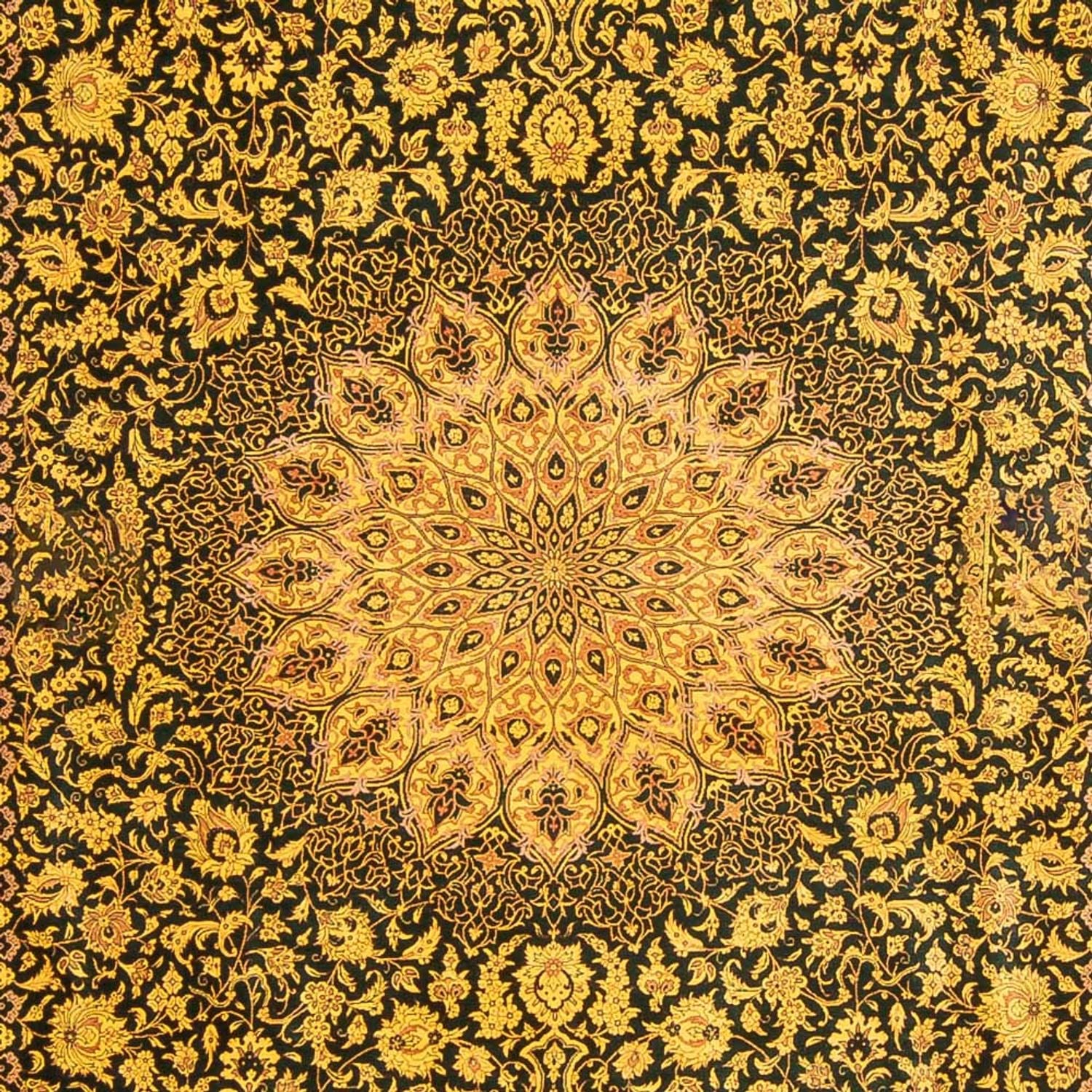Tapis en soie - Ghom soie - Premium - 294 x 196 cm - vert olive