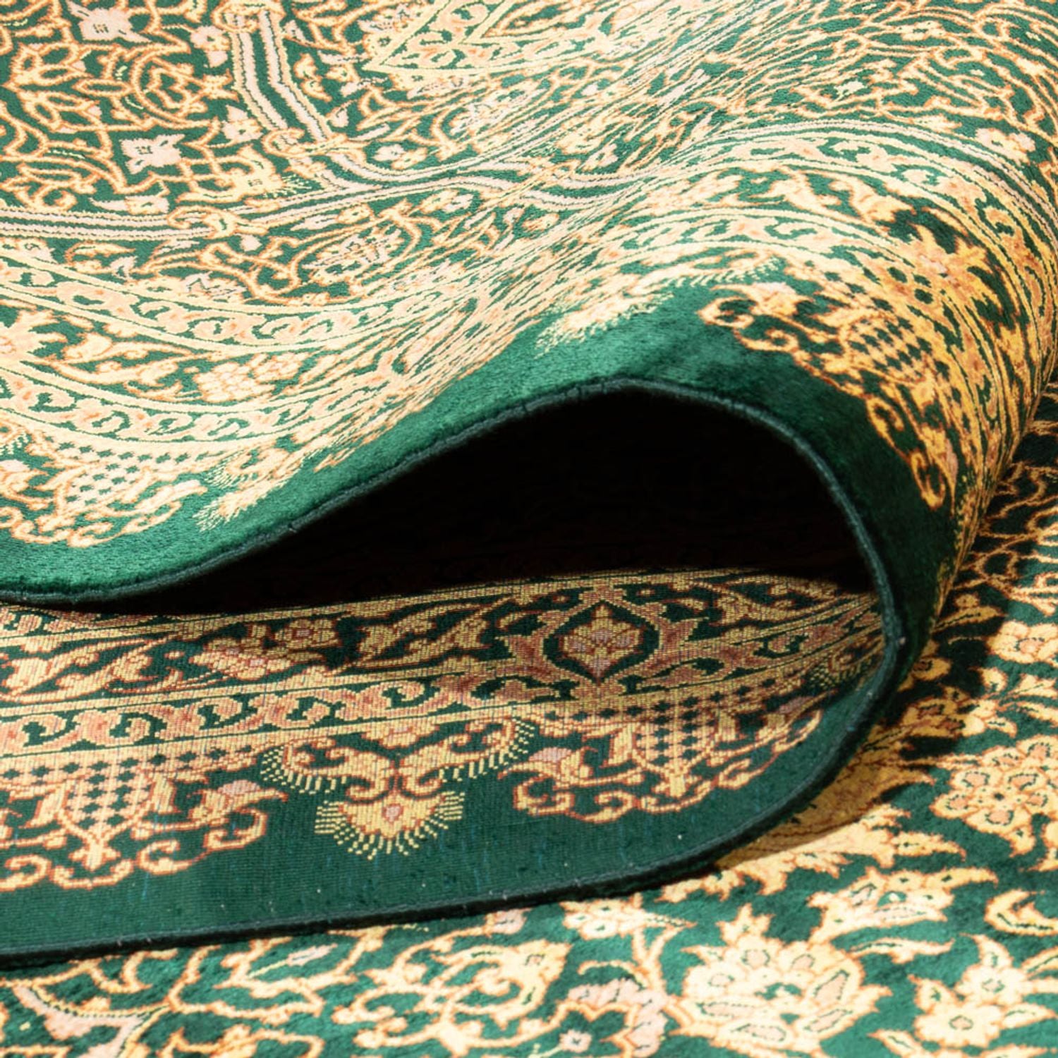 Tapis en soie - Ghom soie - Premium - 294 x 196 cm - vert olive