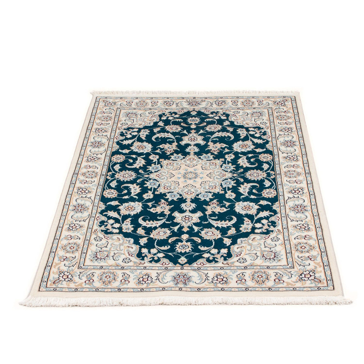 Tapis persan - Nain - Premium - 120 x 81 cm - vert foncé