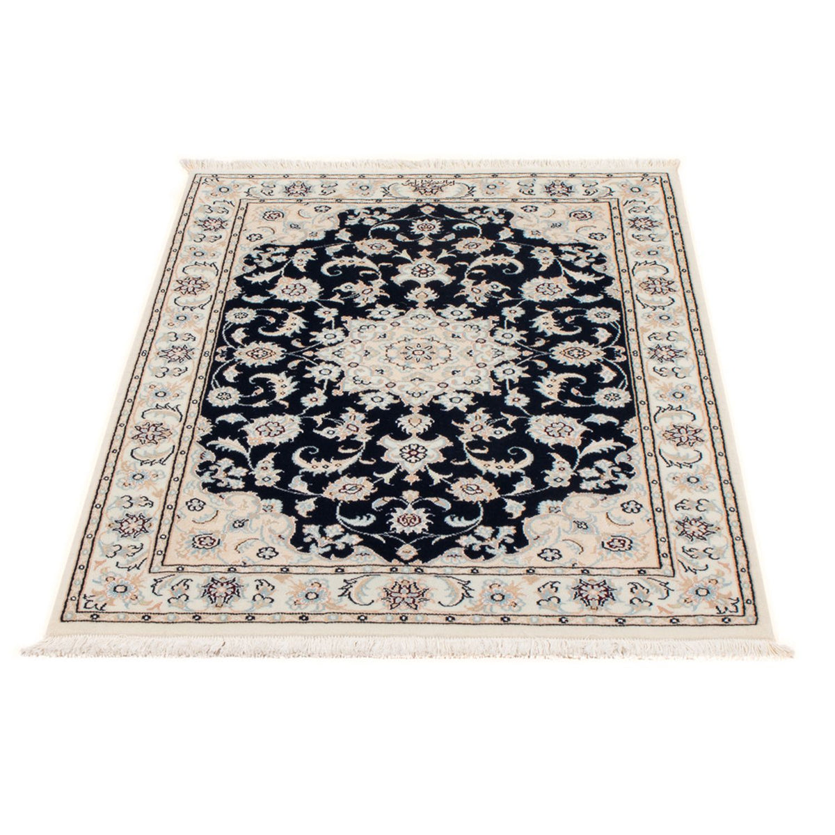 Tapis persan - Nain - Premium - 120 x 81 cm - bleu foncé