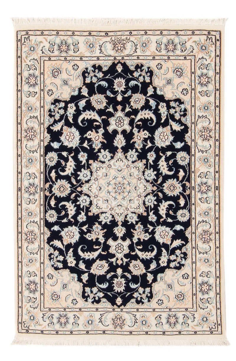 Tapis persan - Nain - Premium - 120 x 80 cm - bleu foncé