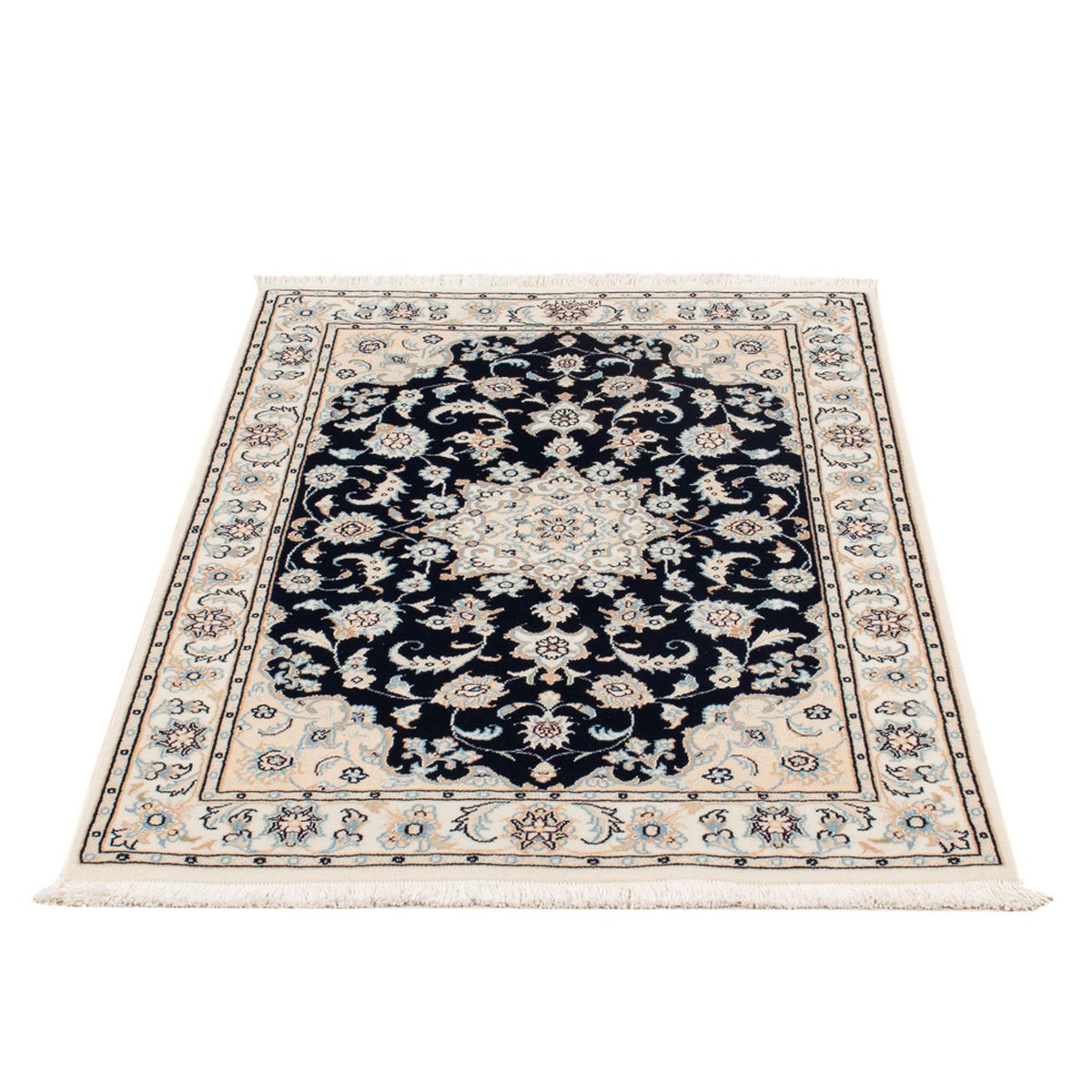 Tapis persan - Nain - Premium - 120 x 80 cm - bleu foncé