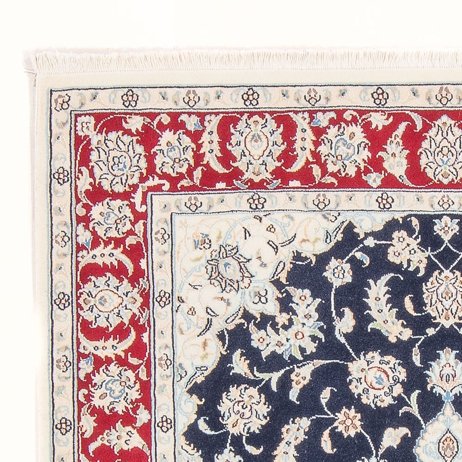 Tapis persan - Nain - Royal - 178 x 120 cm - bleu foncé
