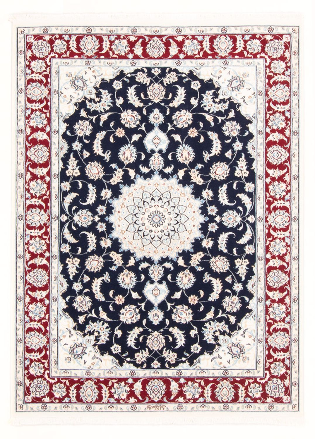 Tapis persan - Nain - Royal - 165 x 120 cm - bleu foncé