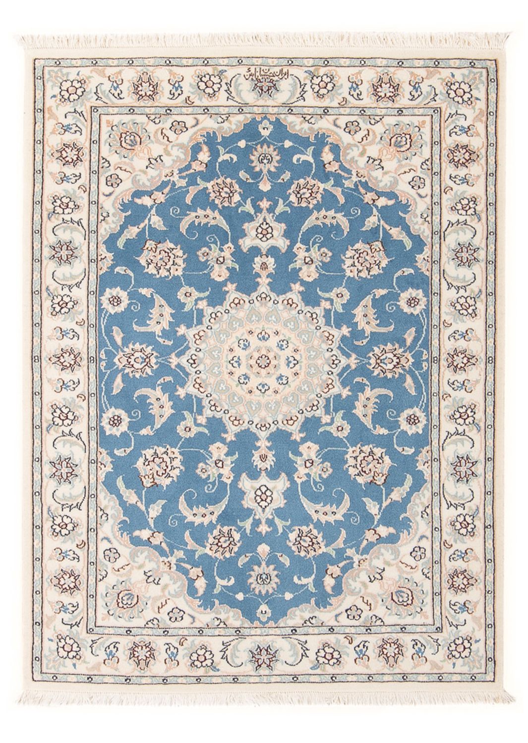Tapis persan - Nain - Premium - 116 x 81 cm - bleu clair
