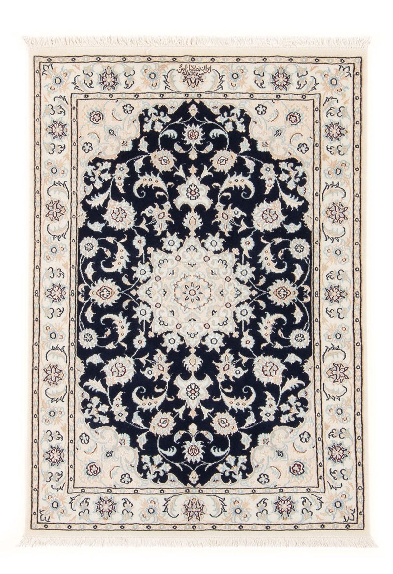 Tapis persan - Nain - Premium - 118 x 80 cm - bleu foncé