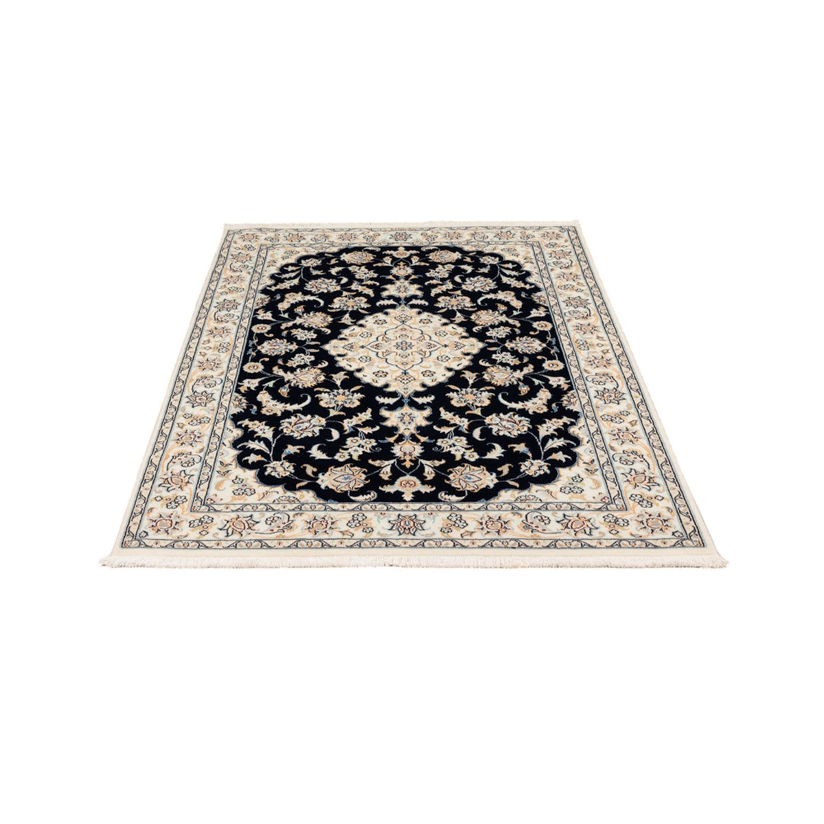 Tapis persan - Nain - Premium - 158 x 109 cm - bleu foncé