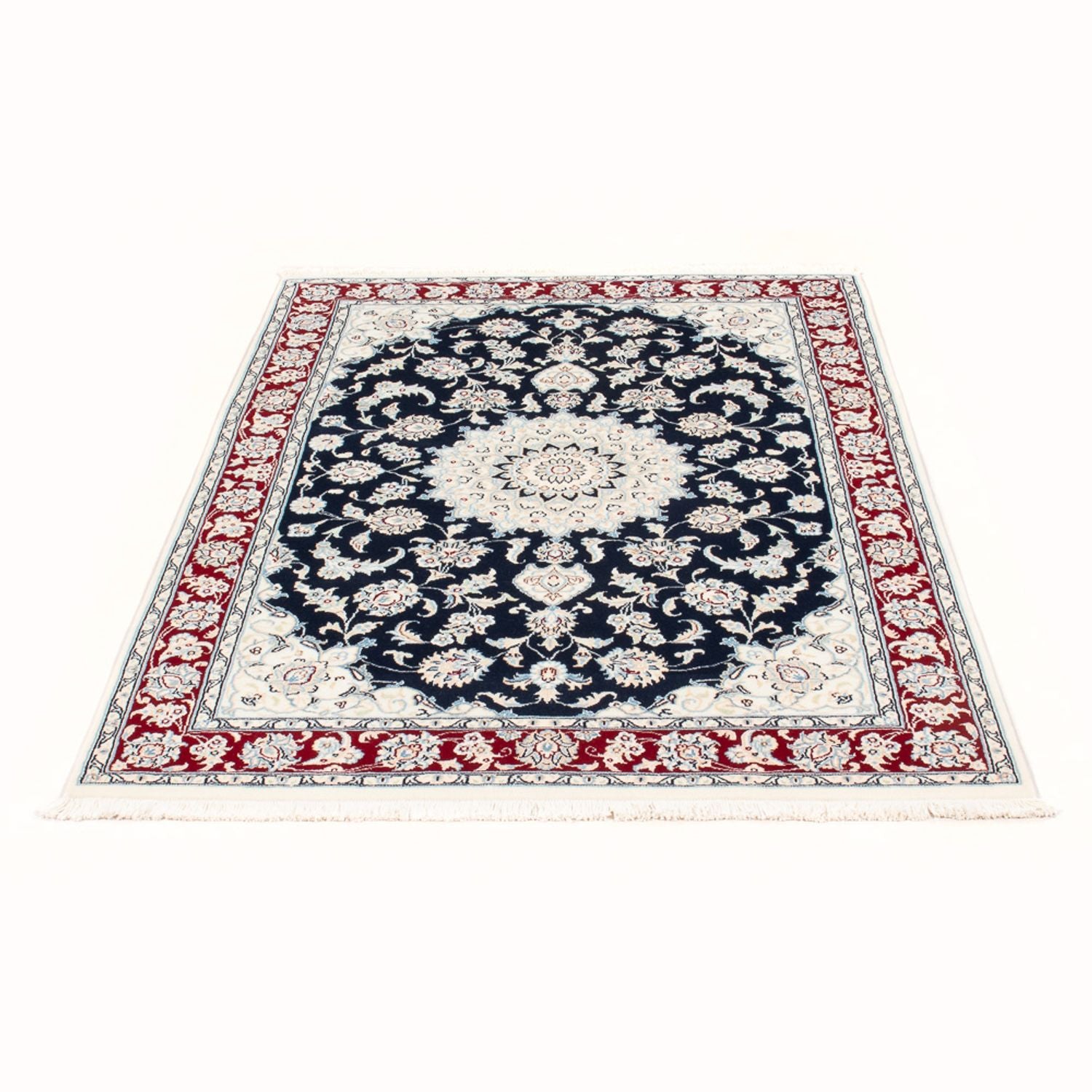 Tapis persan - Nain - Royal - 151 x 105 cm - bleu foncé