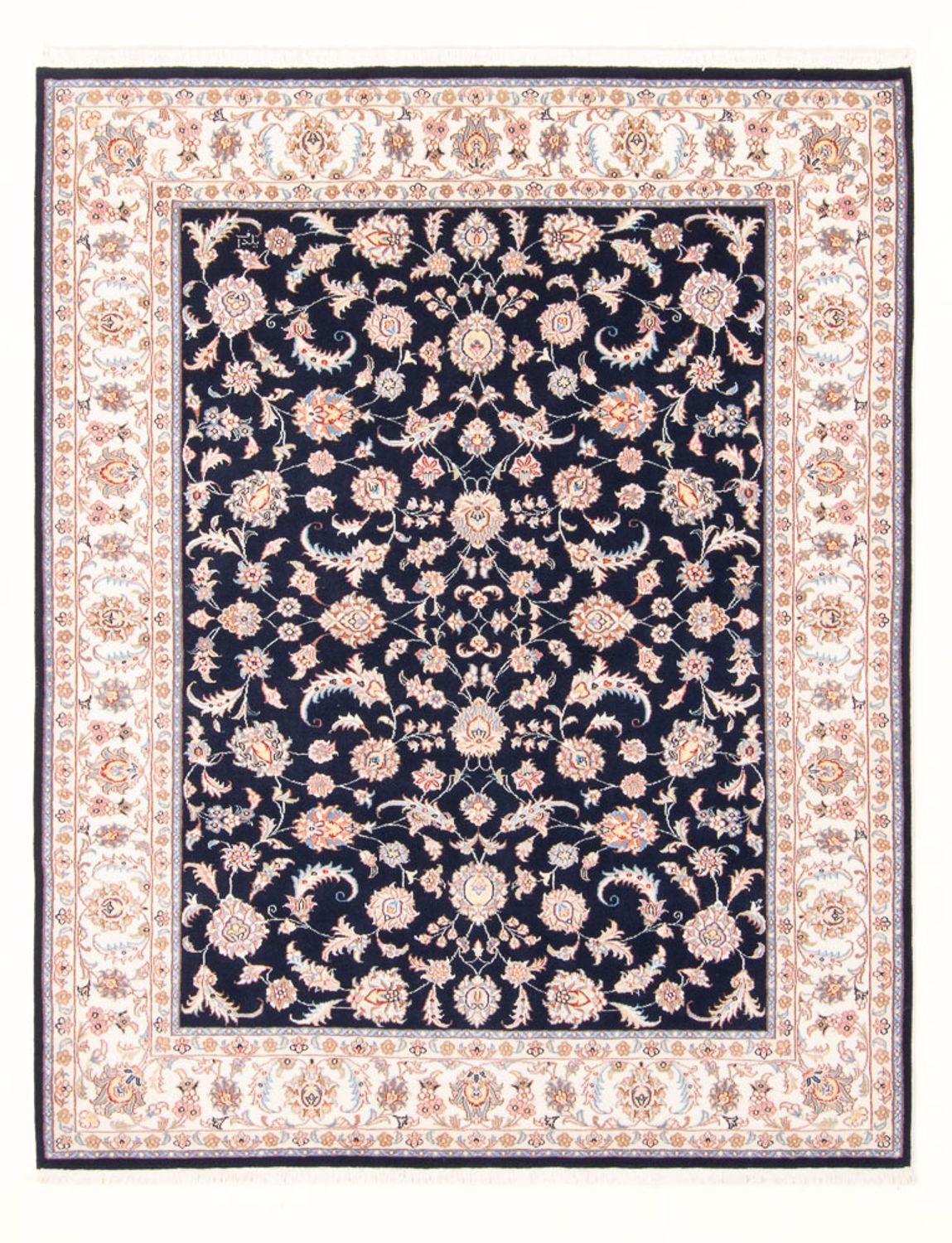 Tapis persan - Tabriz - Royal - 196 x 150 cm - bleu foncé