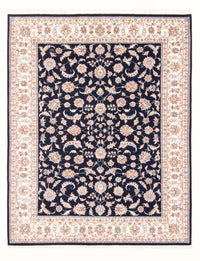 Tapis persan - Tabriz - Royal - 196 x 150 cm - bleu foncé