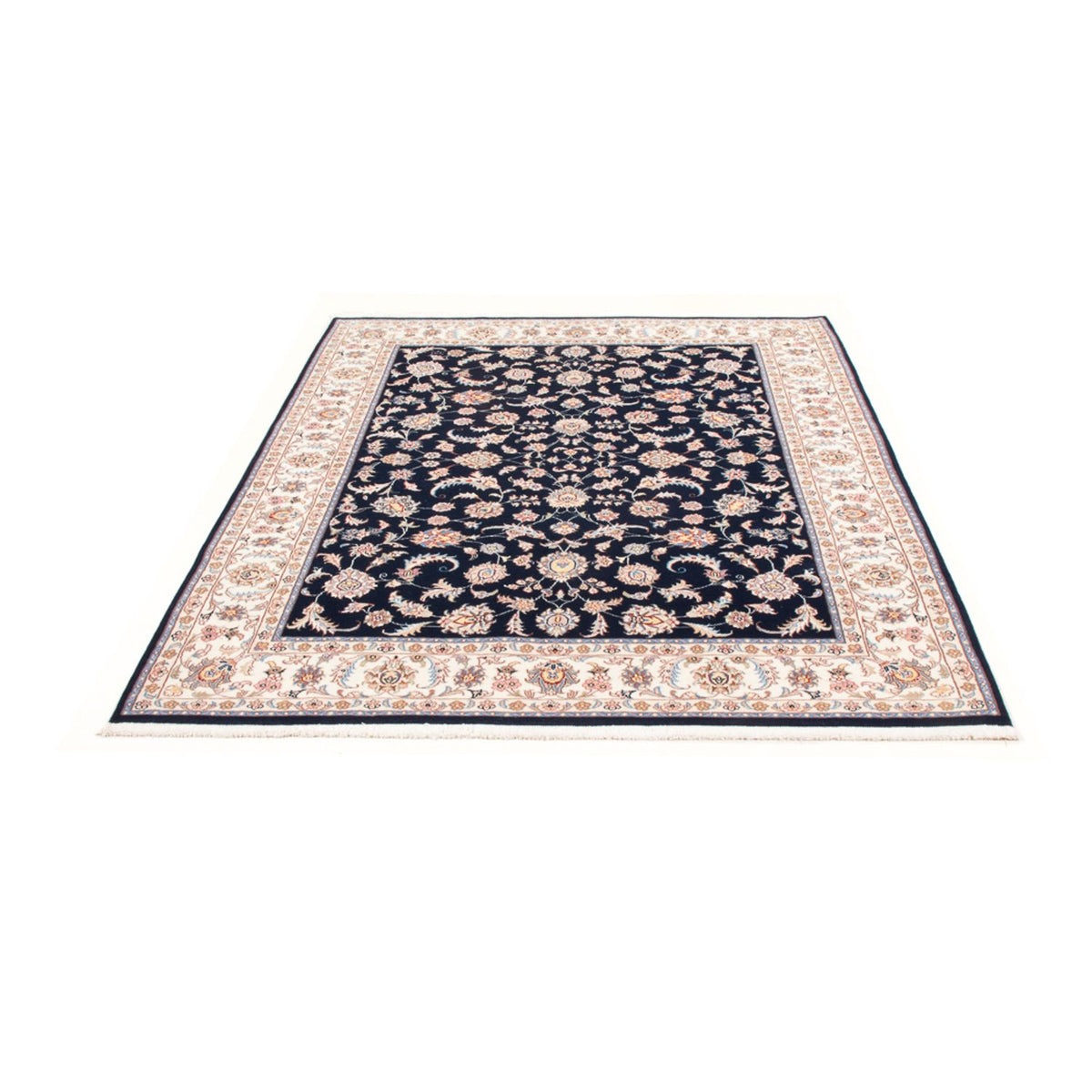Tapis persan - Tabriz - Royal - 196 x 150 cm - bleu foncé