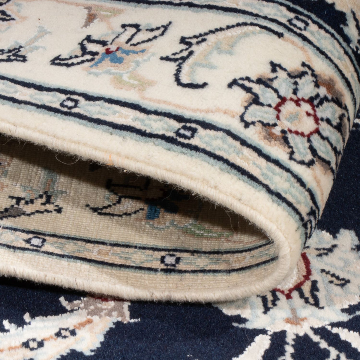 Tapis persan - Nain - Premium - 116 x 80 cm - bleu foncé