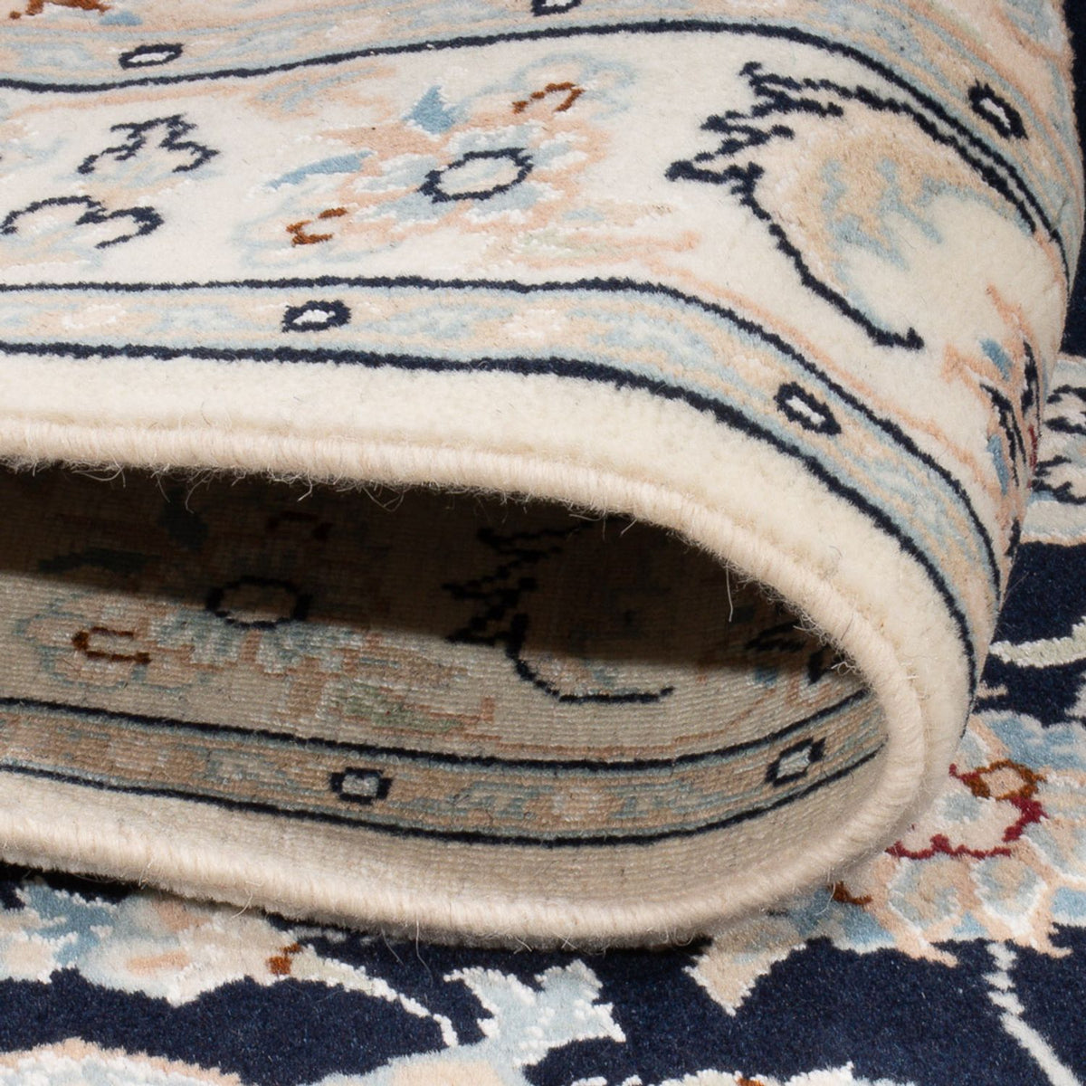 Tapis persan - Nain - Premium - 120 x 80 cm - bleu foncé