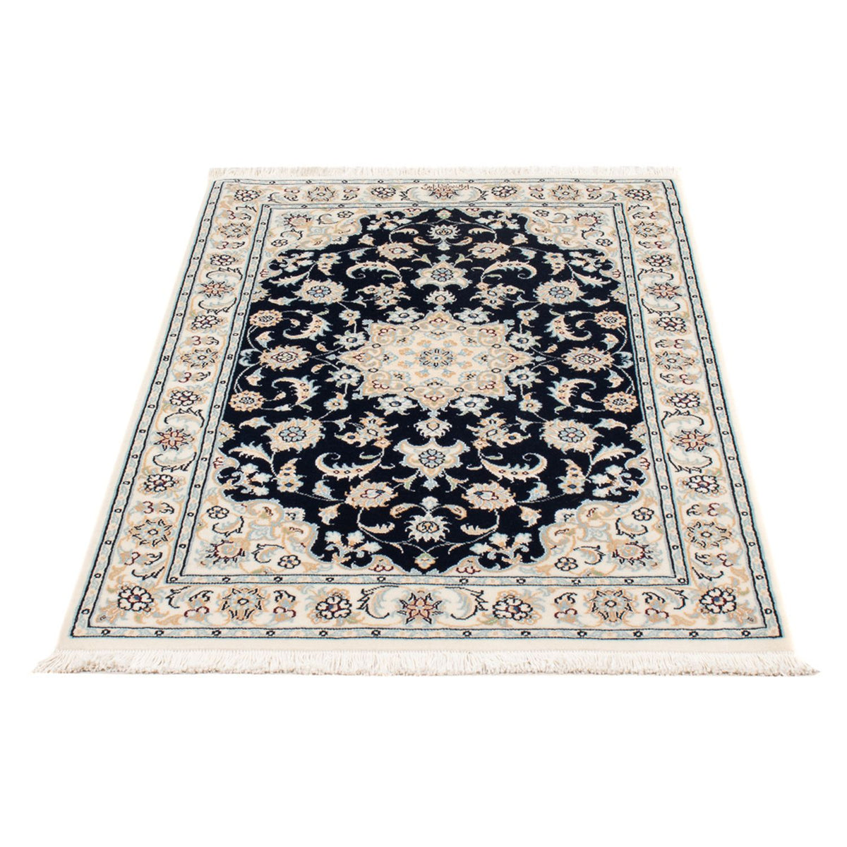 Tapis persan - Nain - Premium - 120 x 80 cm - bleu foncé