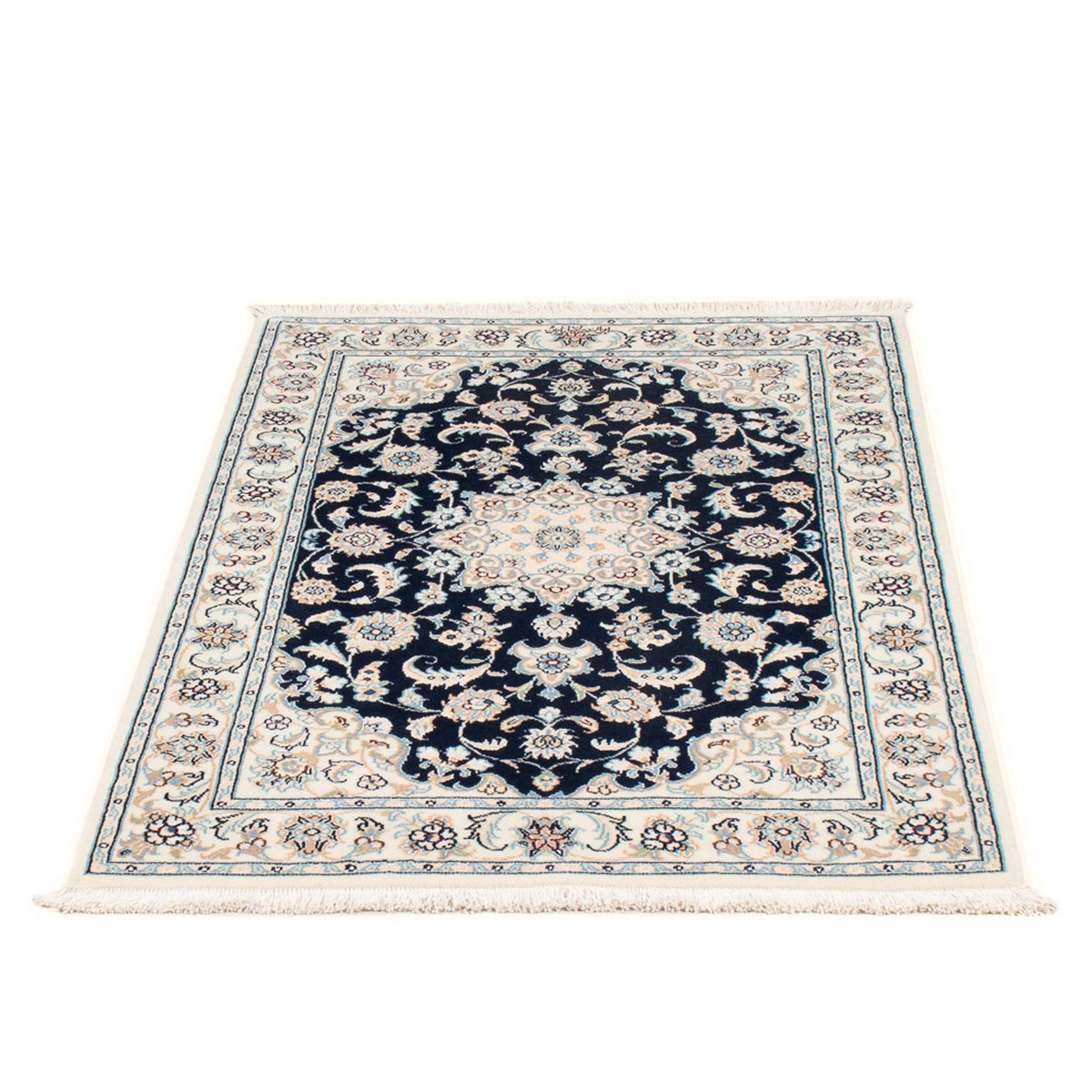 Tapis persan - Nain - Premium - 117 x 78 cm - bleu foncé