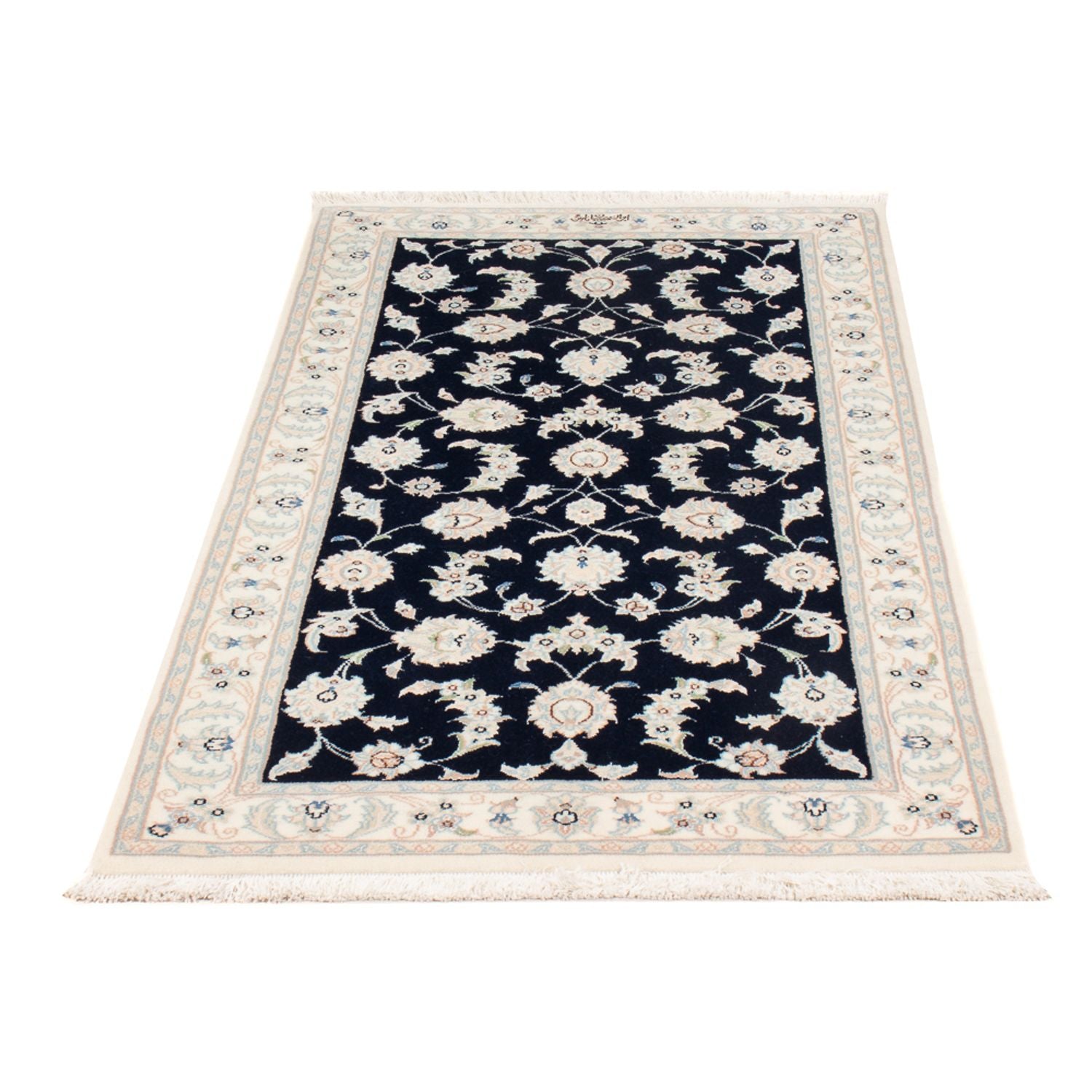 Tapis persan - Nain - Premium - 138 x 75 cm - bleu foncé