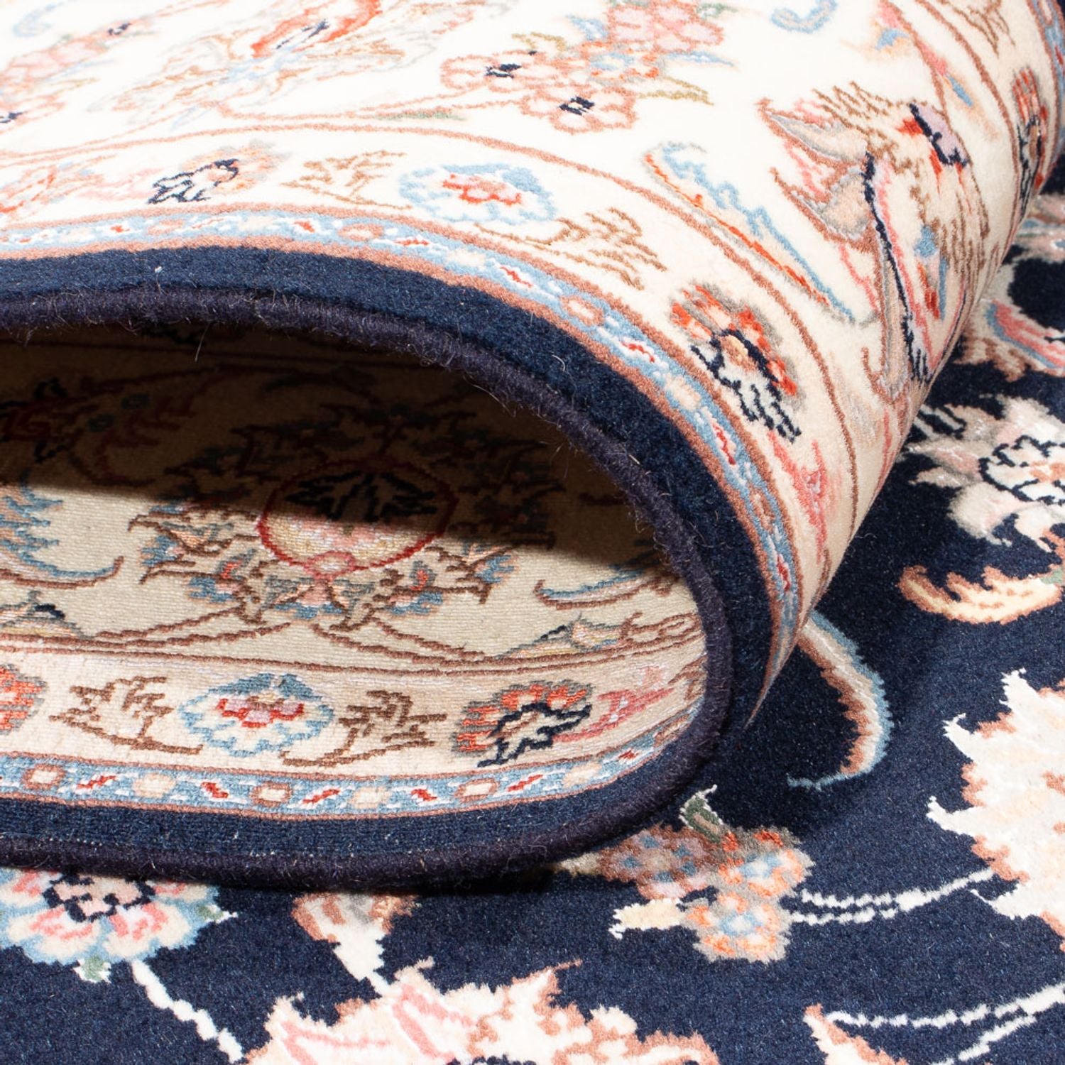 Tapis persan - Tabriz - Royal - 237 x 167 cm - bleu foncé
