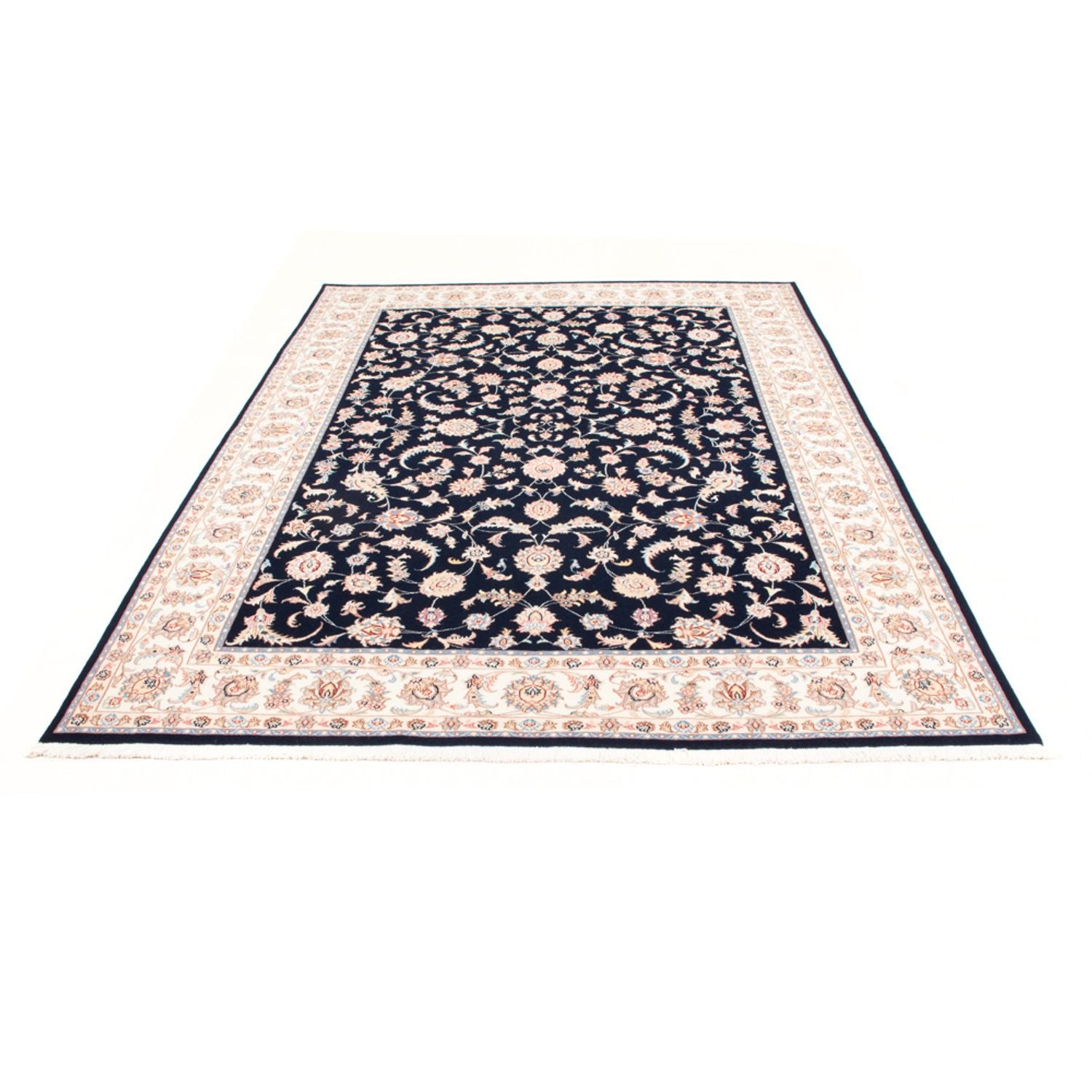 Tapis persan - Tabriz - Royal - 230 x 169 cm - bleu foncé