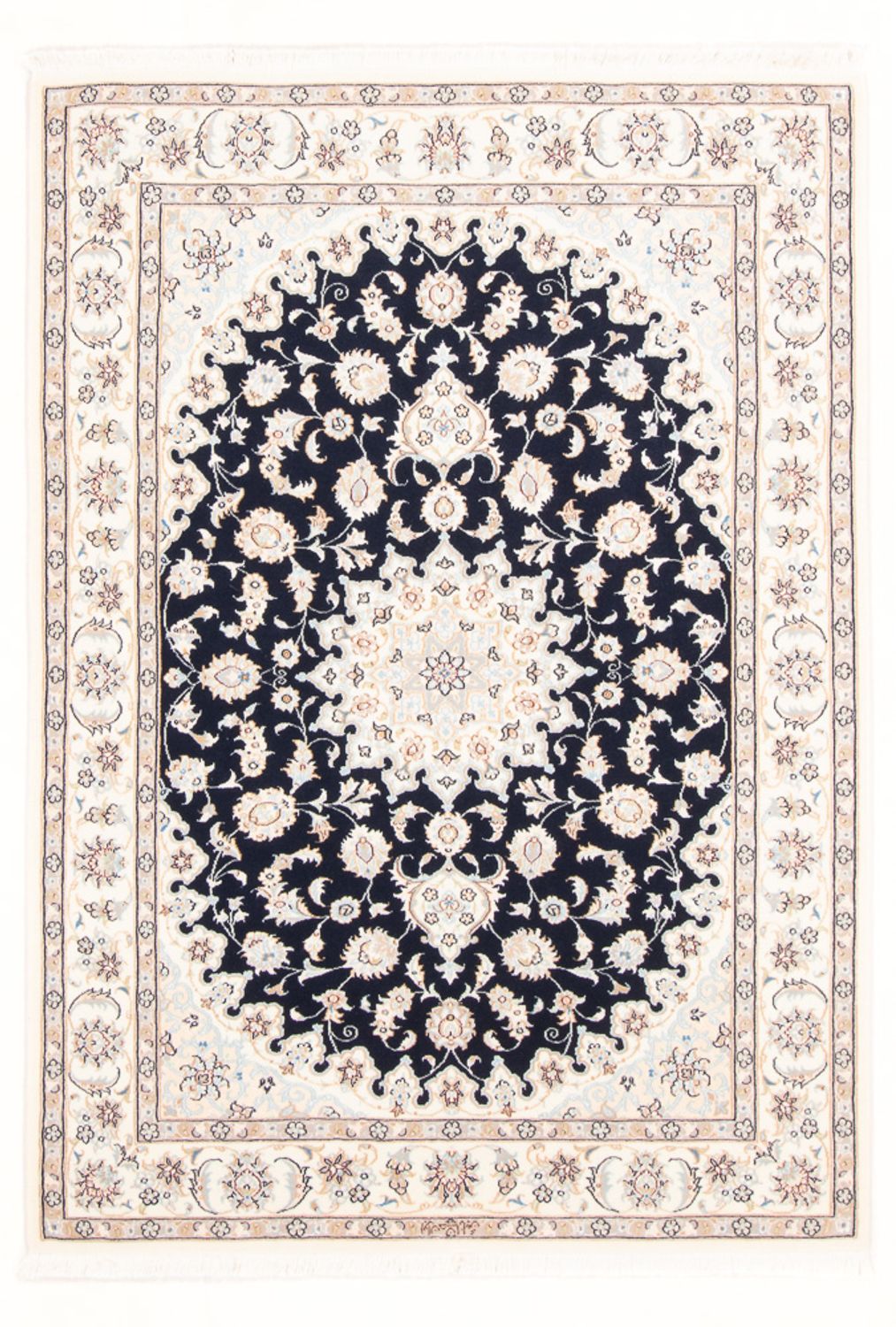 Tapis persan - Nain - Royal - 173 x 118 cm - bleu foncé