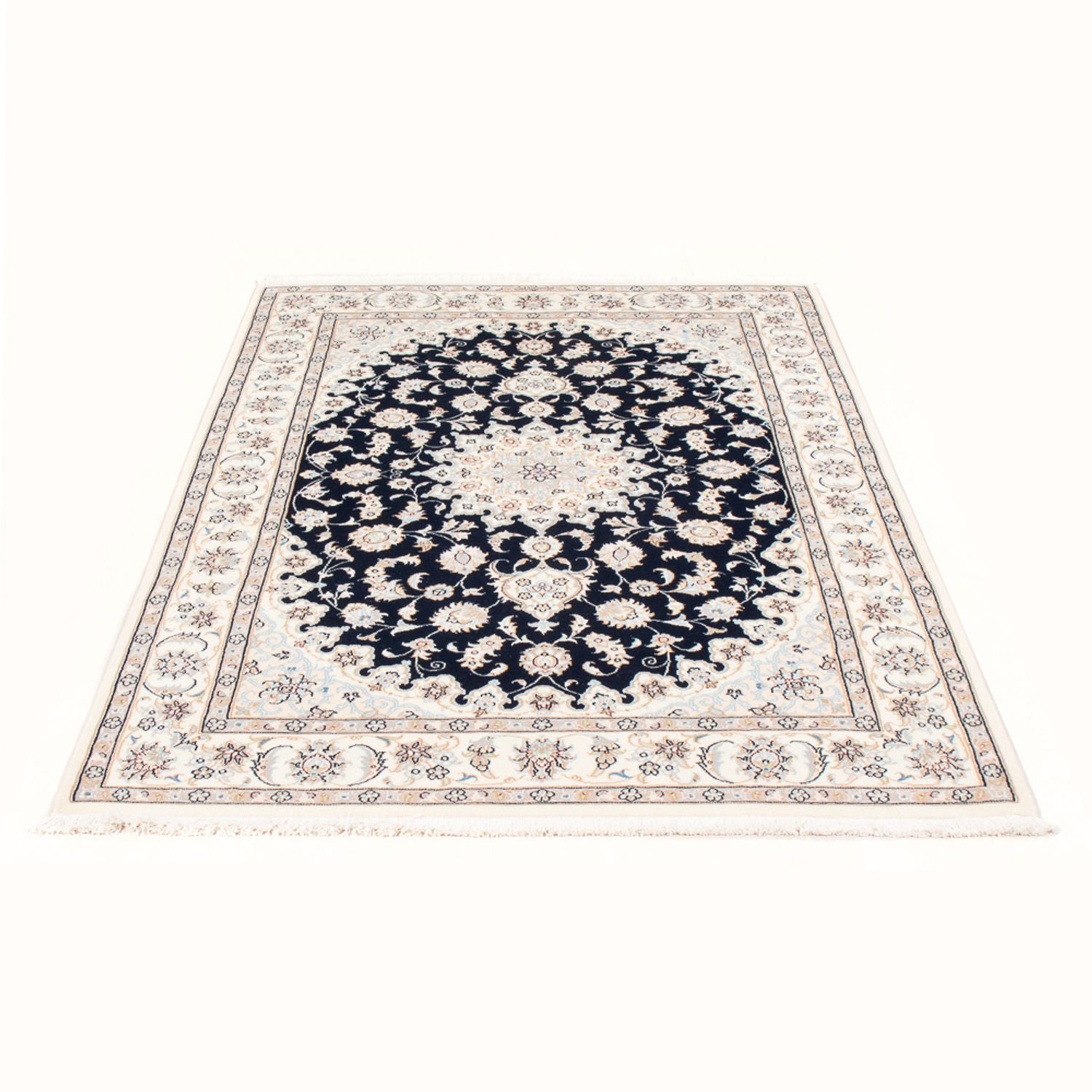Tapis persan - Nain - Royal - 173 x 118 cm - bleu foncé