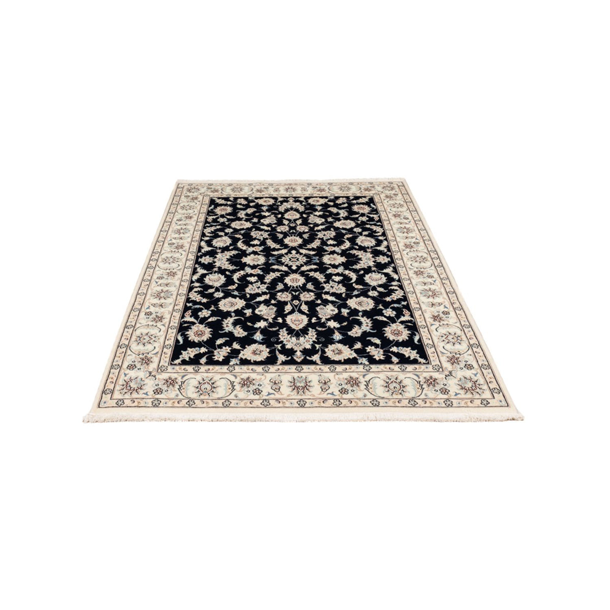 Tapis persan - Nain - Premium - 182 x 121 cm - bleu foncé