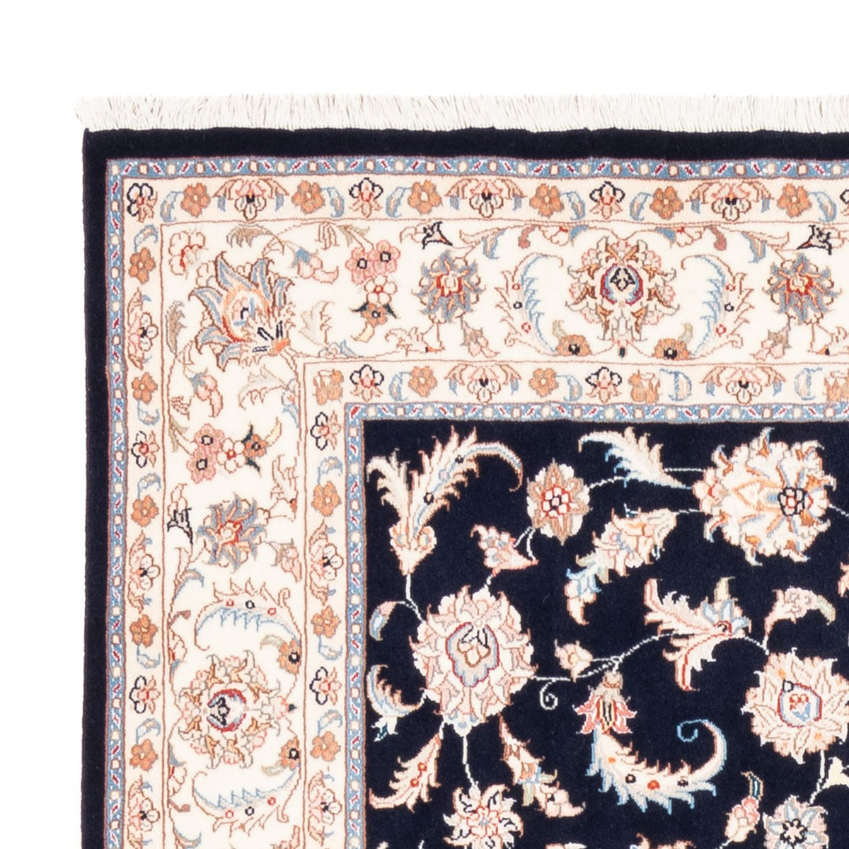 Tapis persan - Tabriz - 200 x 147 cm - bleu foncé