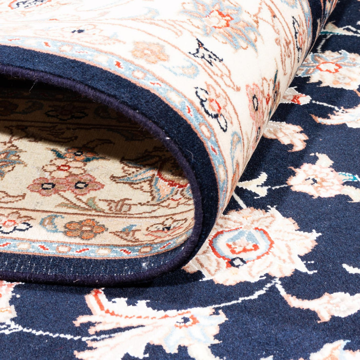 Tapis persan - Tabriz - 200 x 147 cm - bleu foncé