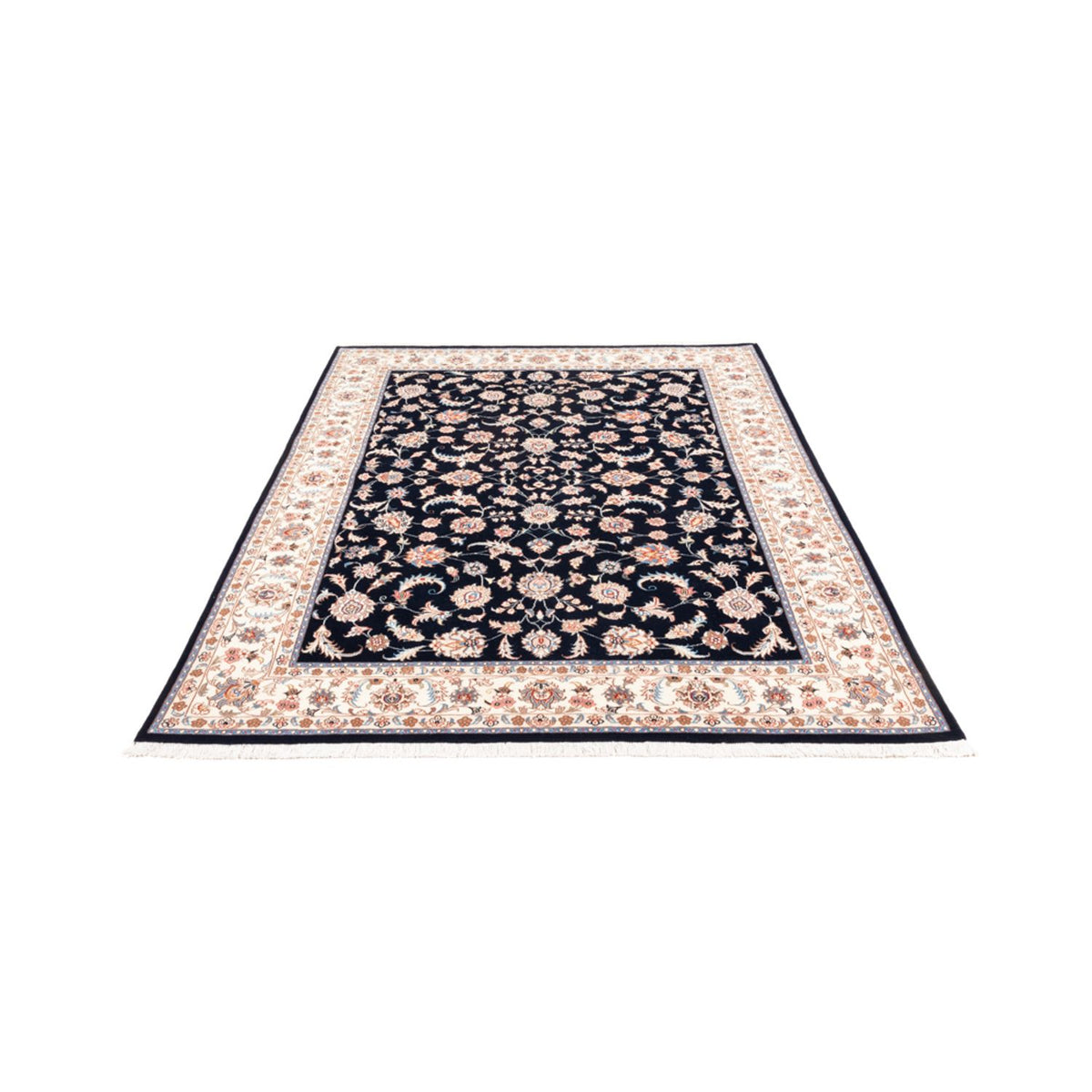 Tapis persan - Tabriz - 200 x 147 cm - bleu foncé