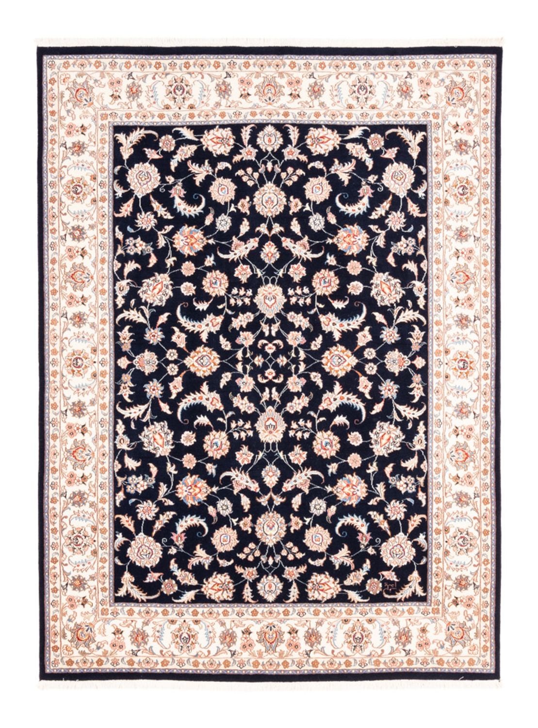 Tapis persan - Tabriz - 200 x 150 cm - bleu foncé