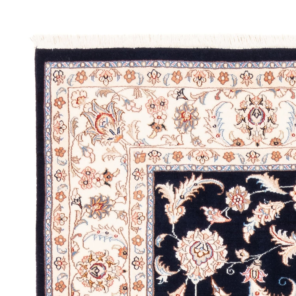 Tapis persan - Tabriz - 200 x 150 cm - bleu foncé