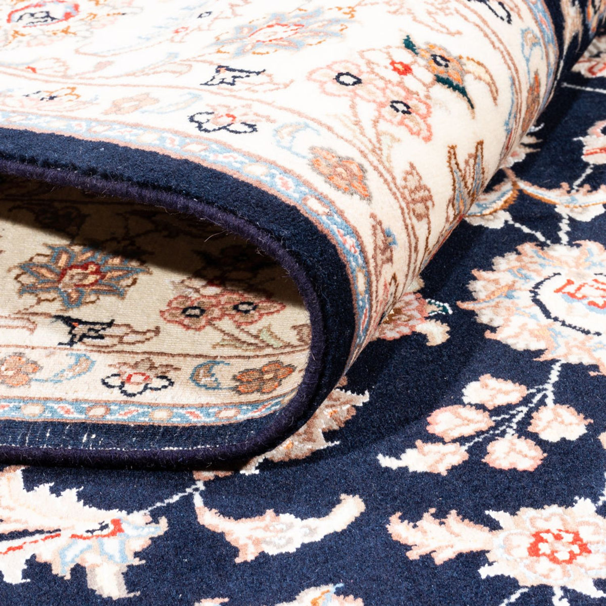 Tapis persan - Tabriz - 200 x 150 cm - bleu foncé